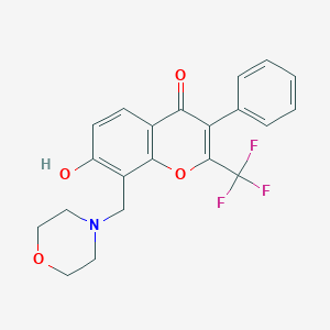 molecular formula C21H18F3NO4 B255957 7-hydroxy-8-(4-morpholinylmethyl)-3-phenyl-2-(trifluoromethyl)-4H-chromen-4-one 