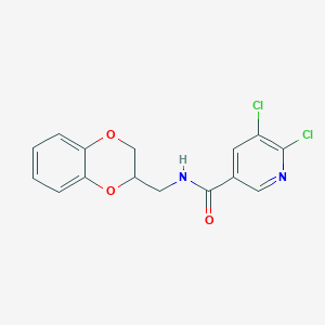 molecular formula C15H12Cl2N2O3 B2559578 5,6-dichloro-N-(2,3-dihydro-1,4-benzodioxin-3-ylmethyl)pyridine-3-carboxamide CAS No. 878094-17-8