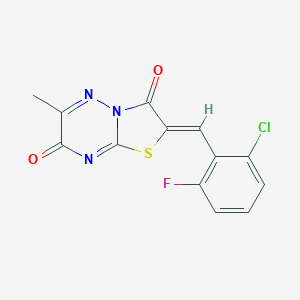 molecular formula C13H7ClFN3O2S B255958 (2Z)-2-(2-chloro-6-fluorobenzylidene)-6-methyl-7H-[1,3]thiazolo[3,2-b][1,2,4]triazine-3,7(2H)-dione 
