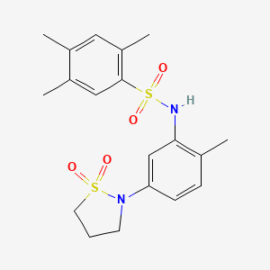 molecular formula C19H24N2O4S2 B2559583 N-(5-(1,1-dioxidoisothiazolidin-2-yl)-2-methylphenyl)-2,4,5-trimethylbenzenesulfonamide CAS No. 946215-36-7