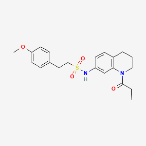 2-(4-methoxyphenyl)-N-(1-propionyl-1,2,3,4-tetrahydroquinolin-7-yl)ethanesulfonamide