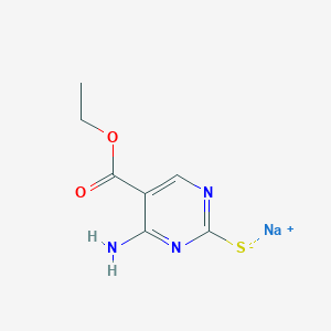 molecular formula C7H8N3NaO2S B2559588 Sodium 4-amino-5-(ethoxycarbonyl)pyrimidine-2-thiolate CAS No. 942-16-5