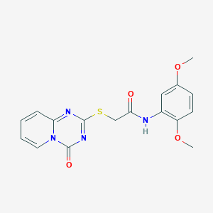 molecular formula C17H16N4O4S B2559596 N-(2,5-dimethoxyphenyl)-2-(4-oxopyrido[1,2-a][1,3,5]triazin-2-yl)sulfanylacetamide CAS No. 896327-15-4