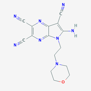 molecular formula C15H14N8O B255960 6-amino-5-[2-(4-morpholinyl)ethyl]-5H-pyrrolo[2,3-b]pyrazine-2,3,7-tricarbonitrile 