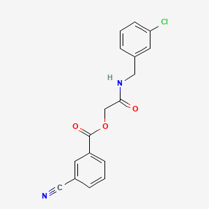 {[(3-CHLOROPHENYL)METHYL]CARBAMOYL}METHYL 3-CYANOBENZOATE