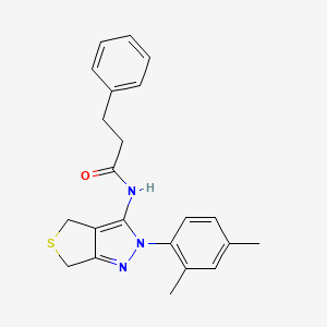 molecular formula C22H23N3OS B2559602 N-[2-(2,4-二甲基苯基)-4,6-二氢噻吩并[3,4-c]吡唑-3-基]-3-苯基丙酰胺 CAS No. 476458-36-3