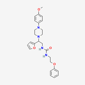 molecular formula C26H32N4O4 B2559603 1-(2-(Furan-2-yl)-2-(4-(4-methoxyphenyl)piperazin-1-yl)ethyl)-3-(2-phenoxyethyl)urea CAS No. 1396630-06-0