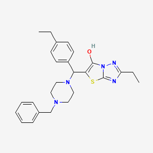 molecular formula C26H31N5OS B2559607 5-((4-Benzylpiperazin-1-yl)(4-ethylphenyl)methyl)-2-ethylthiazolo[3,2-b][1,2,4]triazol-6-ol CAS No. 898367-47-0