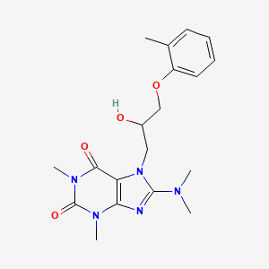 B2559615 8-(Dimethylamino)-7-[2-hydroxy-3-(2-methylphenoxy)propyl]-1,3-dimethylpurine-2,6-dione CAS No. 505081-01-6