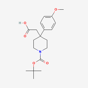 B2559630 2-[1-(tert-Butoxycarbonyl)-4-(4-methoxyphenyl)piperidin-4-yl]acetic acid CAS No. 796112-42-0