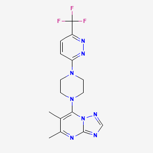 B2559631 5,6-Dimethyl-7-[4-[6-(trifluoromethyl)pyridazin-3-yl]piperazin-1-yl]-[1,2,4]triazolo[1,5-a]pyrimidine CAS No. 2380179-24-6