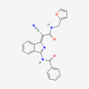 (Z)-N-(1-(1-cyano-2-((furan-2-ylmethyl)amino)-2-oxoethylidene)-1H-isoindol-3-yl)benzamide