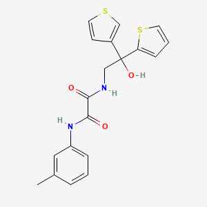 molecular formula C19H18N2O3S2 B2559635 N1-(2-hydroxy-2-(thiophen-2-yl)-2-(thiophen-3-yl)ethyl)-N2-(m-tolyl)oxalamide CAS No. 2034483-36-6