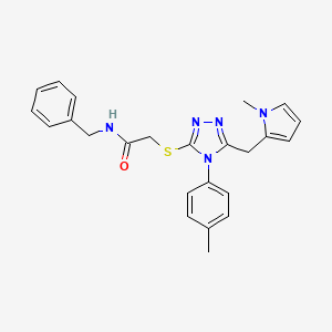molecular formula C24H25N5OS B2559637 N-benzyl-2-((5-((1-methyl-1H-pyrrol-2-yl)methyl)-4-(p-tolyl)-4H-1,2,4-triazol-3-yl)thio)acetamide CAS No. 847391-53-1