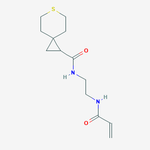 molecular formula C13H20N2O2S B2559638 N-[2-(Prop-2-enoylamino)ethyl]-6-thiaspiro[2.5]octane-2-carboxamide CAS No. 2361764-61-4