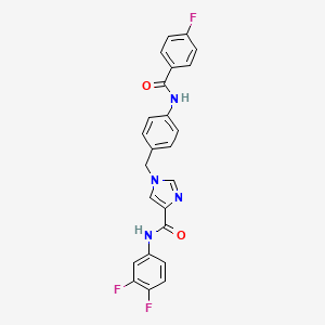 N-(3,4-difluorophenyl)-1-(4-(4-fluorobenzamido)benzyl)-1H-imidazole-4-carboxamide