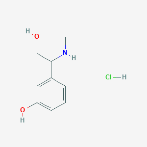 molecular formula C9H14ClNO2 B2559641 盐酸3-[2-羟基-1-(甲基氨基)乙基]苯酚 CAS No. 1184270-78-7