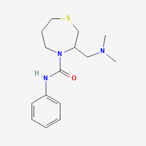 molecular formula C15H23N3OS B2559642 3-((dimethylamino)methyl)-N-phenyl-1,4-thiazepane-4-carboxamide CAS No. 1428374-31-5