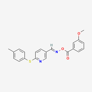 5-({[(3-Methoxybenzoyl)oxy]imino}methyl)-2-[(4-methylphenyl)sulfanyl]pyridine