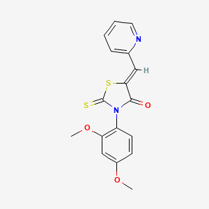 molecular formula C17H14N2O3S2 B2559647 (Z)-3-(2,4-二甲氧基苯基)-5-(吡啶-2-基亚甲基)-2-硫代噻唑烷-4-酮 CAS No. 868141-42-8