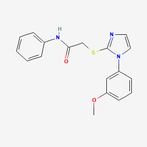 molecular formula C18H17N3O2S B2559649 2-((1-(3-methoxyphenyl)-1H-imidazol-2-yl)thio)-N-phenylacetamide CAS No. 688335-61-7