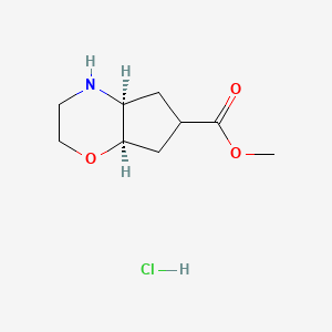 molecular formula C9H16ClNO3 B2559663 (4aS,7aR)-2,3,4,4a,5,6,7,7a-octahydrocyclopenta[b][1,4]oxazine-6-carboxylate de méthyle ; chlorhydrate CAS No. 2470384-85-9