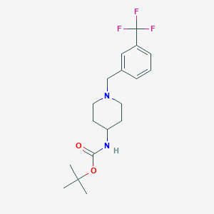 molecular formula C18H25F3N2O2 B2559667 tert-Butyl 1-[3-(trifluoromethyl)benzyl]piperidin-4-ylcarbamate CAS No. 1219623-99-0