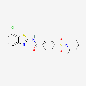 N-(7-chloro-4-methylbenzo[d]thiazol-2-yl)-4-((2-methylpiperidin-1-yl)sulfonyl)benzamide
