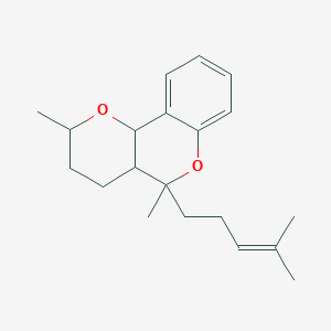 molecular formula C20H28O2 B2559670 2,5-dimethyl-5-(4-methylpent-3-en-1-yl)-3,4,4a,10b-tetrahydro-2H,5H-pyrano[3,2-c]chromene CAS No. 499186-83-3