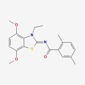 molecular formula C20H22N2O3S B2559672 (Z)-N-(3-ethyl-4,7-dimethoxybenzo[d]thiazol-2(3H)-ylidene)-2,5-dimethylbenzamide CAS No. 1321755-95-6