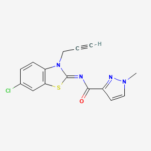 molecular formula C15H11ClN4OS B2559677 (Z)-N-(6-chloro-3-(prop-2-yn-1-yl)benzo[d]thiazol-2(3H)-ylidene)-1-methyl-1H-pyrazole-3-carboxamide CAS No. 1173388-15-2