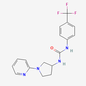 molecular formula C17H17F3N4O B2559678 1-(1-(Pyridin-2-yl)pyrrolidin-3-yl)-3-(4-(trifluoromethyl)phenyl)urea CAS No. 1795484-06-8