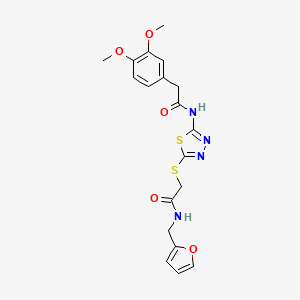 molecular formula C19H20N4O5S2 B2559683 2-(3,4-dimethoxyphenyl)-N-(5-((2-((furan-2-ylmethyl)amino)-2-oxoethyl)thio)-1,3,4-thiadiazol-2-yl)acetamide CAS No. 887208-98-2