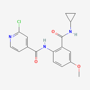 molecular formula C17H16ClN3O3 B2559686 2-chloro-N-[2-(cyclopropylcarbamoyl)-4-methoxyphenyl]pyridine-4-carboxamide CAS No. 1356737-00-2