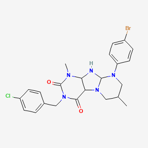 9-(4-bromophenyl)-3-[(4-chlorophenyl)methyl]-1,7-dimethyl-1H,2H,3H,4H,6H,7H,8H,9H-pyrimido[1,2-g]purine-2,4-dione