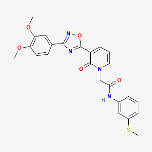 2-(3-(3-(3,4-dimethoxyphenyl)-1,2,4-oxadiazol-5-yl)-2-oxopyridin-1(2H)-yl)-N-(3-(methylthio)phenyl)acetamide