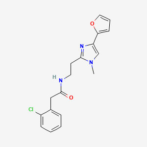 2-(2-chlorophenyl)-N-(2-(4-(furan-2-yl)-1-methyl-1H-imidazol-2-yl)ethyl)acetamide