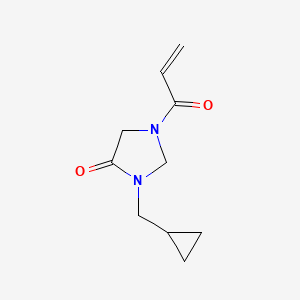 molecular formula C10H14N2O2 B2559710 3-(Cyclopropylmethyl)-1-prop-2-enoylimidazolidin-4-one CAS No. 2189893-71-6
