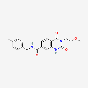 molecular formula C20H21N3O4 B2559719 3-(2-methoxyethyl)-N-(4-methylbenzyl)-2,4-dioxo-1,2,3,4-tetrahydroquinazoline-7-carboxamide CAS No. 958586-47-5