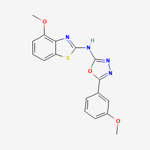 molecular formula C17H14N4O3S B2559721 N-(4-methoxybenzo[d]thiazol-2-yl)-5-(3-methoxyphenyl)-1,3,4-oxadiazol-2-amine CAS No. 862974-24-1