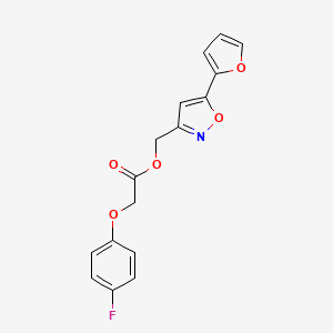 molecular formula C16H12FNO5 B2559725 (5-(Furan-2-yl)isoxazol-3-yl)methyl 2-(4-fluorophenoxy)acetate CAS No. 1105202-18-3