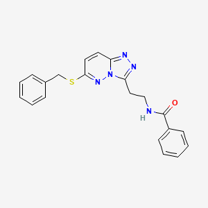 molecular formula C21H19N5OS B2559733 N-[2-(6-benzylsulfanyl-[1,2,4]triazolo[4,3-b]pyridazin-3-yl)ethyl]benzamide CAS No. 872994-26-8