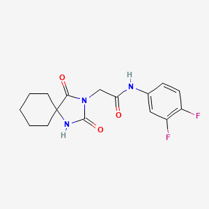 N-(3,4-difluorophenyl)-2-(2,4-dioxo-1,3-diazaspiro[4.5]dec-3-yl)acetamide