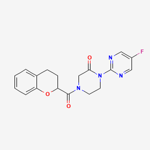4-(3,4-Dihydro-2H-chromene-2-carbonyl)-1-(5-fluoropyrimidin-2-yl)piperazin-2-one