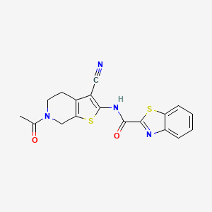 N-(6-acetyl-3-cyano-4,5,6,7-tetrahydrothieno[2,3-c]pyridin-2-yl)benzo[d]thiazole-2-carboxamide