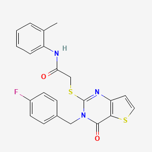 2-({3-[(4-fluorophenyl)methyl]-4-oxo-3H,4H-thieno[3,2-d]pyrimidin-2-yl}sulfanyl)-N-(2-methylphenyl)acetamide
