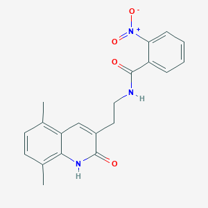 N-(2-(5,8-dimethyl-2-oxo-1,2-dihydroquinolin-3-yl)ethyl)-2-nitrobenzamide