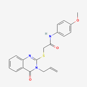 molecular formula C20H19N3O3S B2559772 2-((3-allyl-4-oxo-3,4-dihydroquinazolin-2-yl)thio)-N-(4-methoxyphenyl)acetamide CAS No. 302583-57-9