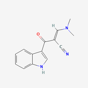molecular formula C14H13N3O B2559778 (2E)-3-(dimethylamino)-2-(1H-indol-3-ylcarbonyl)-2-propenenitrile CAS No. 882562-47-2