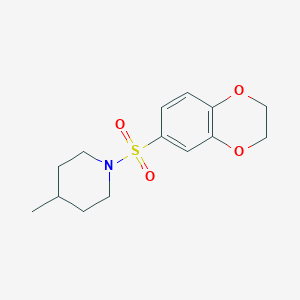 molecular formula C14H19NO4S B255978 1-(2,3-Dihydro-1,4-benzodioxin-6-ylsulfonyl)-4-methylpiperidine 
